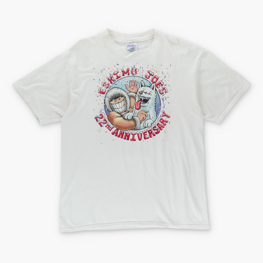 1997 ESKIMO JOE 22nd Anniversary Cartoon White Tee (L)