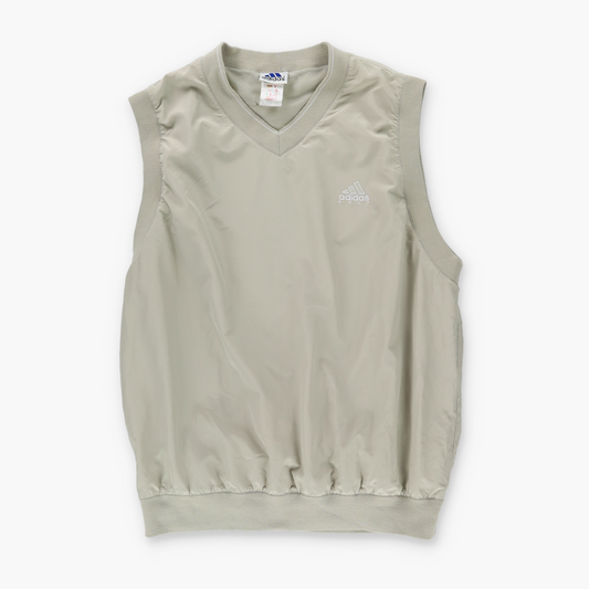 ADIDAS Embroidered Logo Beige & White Golf Vest (L)
