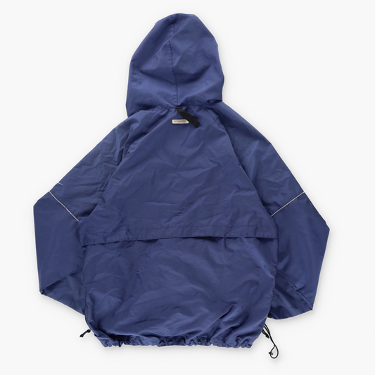 NIKE Embroidered Swoosh Spell Out Logo Navy Hooded Jacket (L)