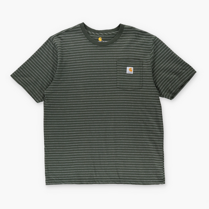 CARHARTT 'Original Fit' Green Stripe Pocket Tee (L-XL)