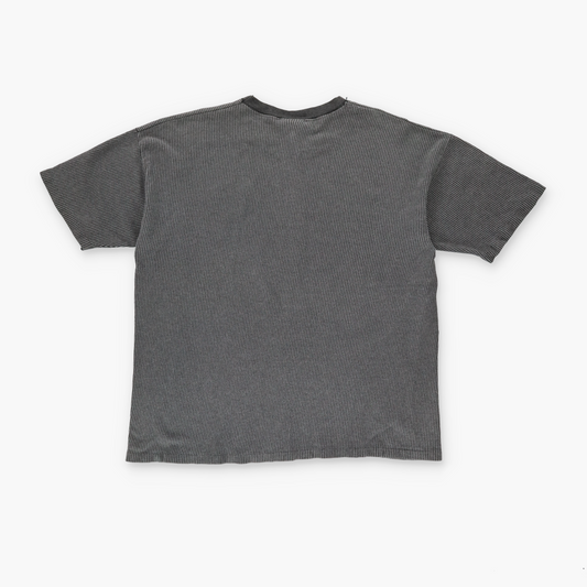 RON JON SURF SHOP Embroidered Corduroy Style Grey Stripe Tee (L)