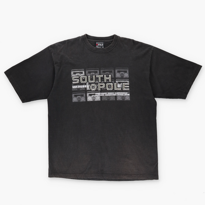 SOUTH POLE Y2K Grunge Silver 3D Print Logo Tee (XL-XXL)