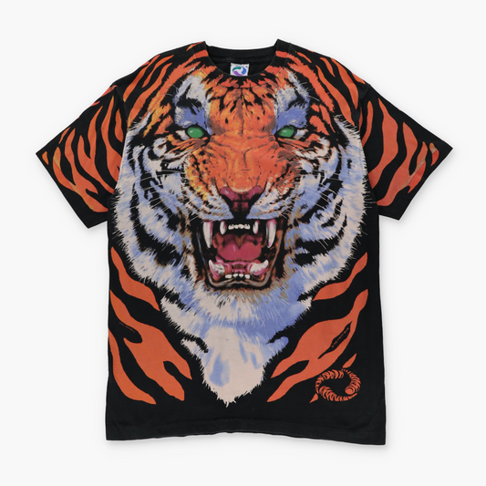 LIQUID BLUE 1995 John Connell Single Stitch USA Made Double Sided Tiger Tee (XL TALL)
