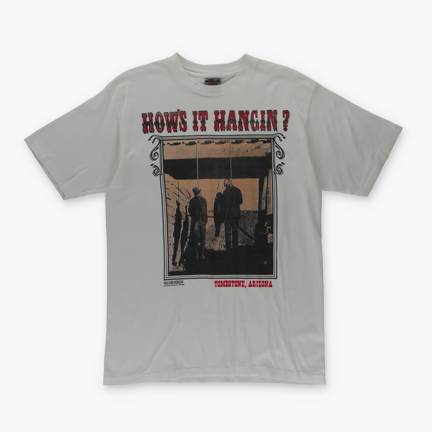Tombstone Arizona 'How's it Hangin?' Wild West Graphic T-Shirt (M-L)