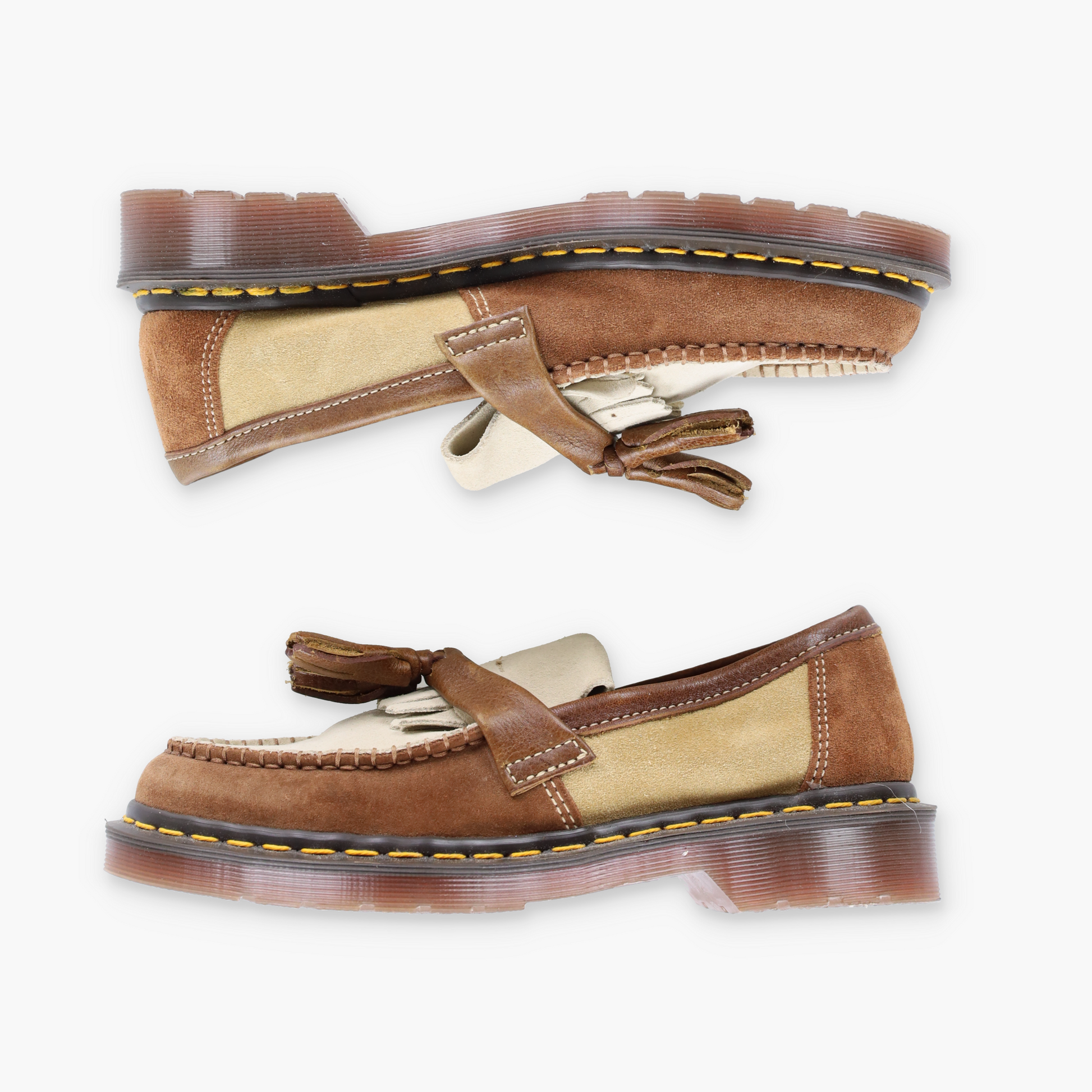 Vintage DR MARTENS Adrian Made In England Suede Tassle Loafers 'Dark Brown' Shoes *Aubs Vintage Sole Melbourne