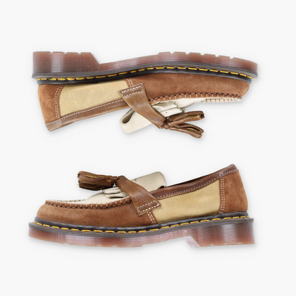 Vintage DR MARTENS Adrian Made In England Suede Tassle Loafers 'Dark Brown' Shoes *Aubs Vintage Sole Melbourne