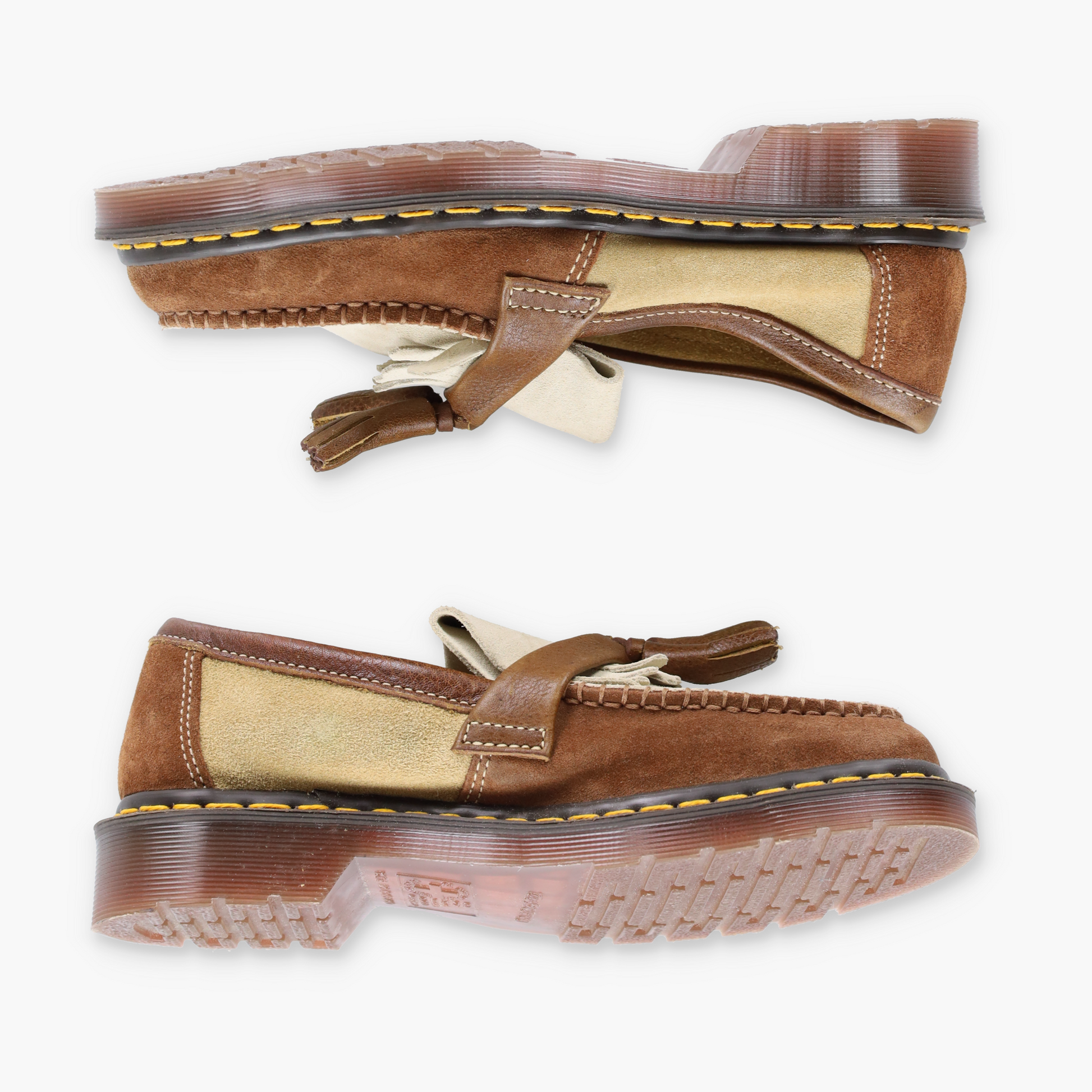 Vintage DR MARTENS Adrian Made In England Suede Tassle Loafers 'Dark Brown' Shoes *Aubs Vintage Sole Melbourne