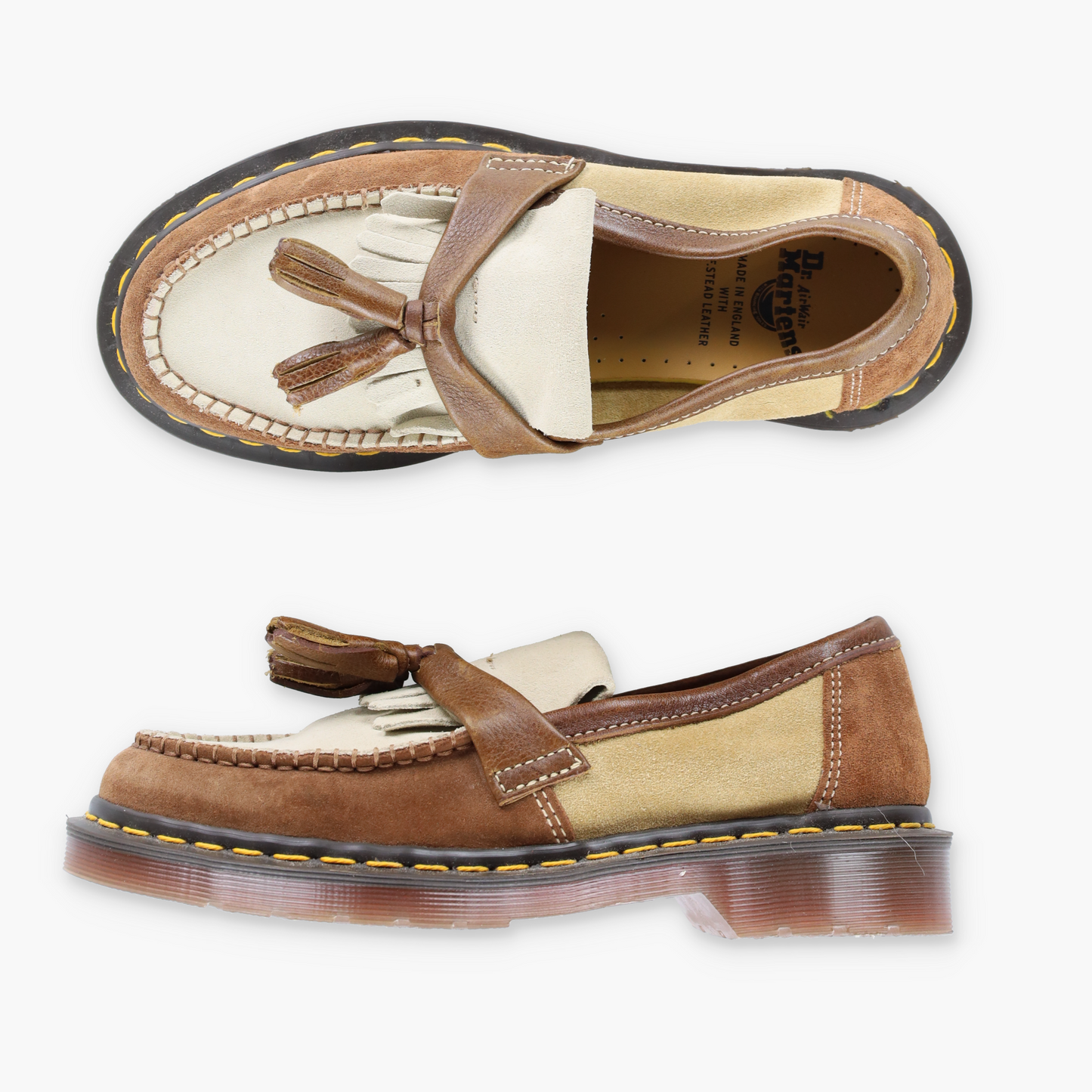 Vintage DR MARTENS Adrian Made In England Suede Tassle Loafers 'Dark Brown' Shoes *Aubs Vintage Sole Melbourne