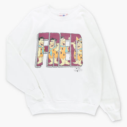 THE FLINTSTONES Vintage Fred Flintstone USA Made White Sweatshirt (L) ***COCO Vintage Sole Melbourne