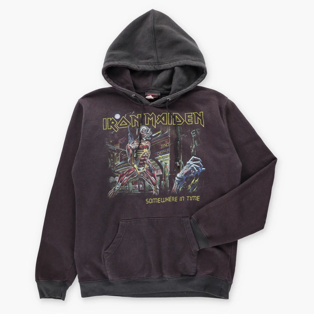 Vintage IRON MAIDEN Double Sided Faded Black Band Tour Hoodie Sweatshirt (M-L) ***COCO Vintage Sole Melbourne