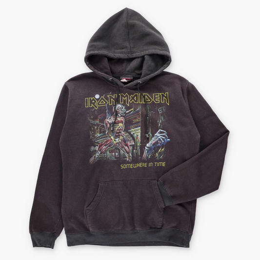 Vintage IRON MAIDEN Double Sided Faded Black Band Tour Hoodie Sweatshirt (M-L) ***COCO Vintage Sole Melbourne