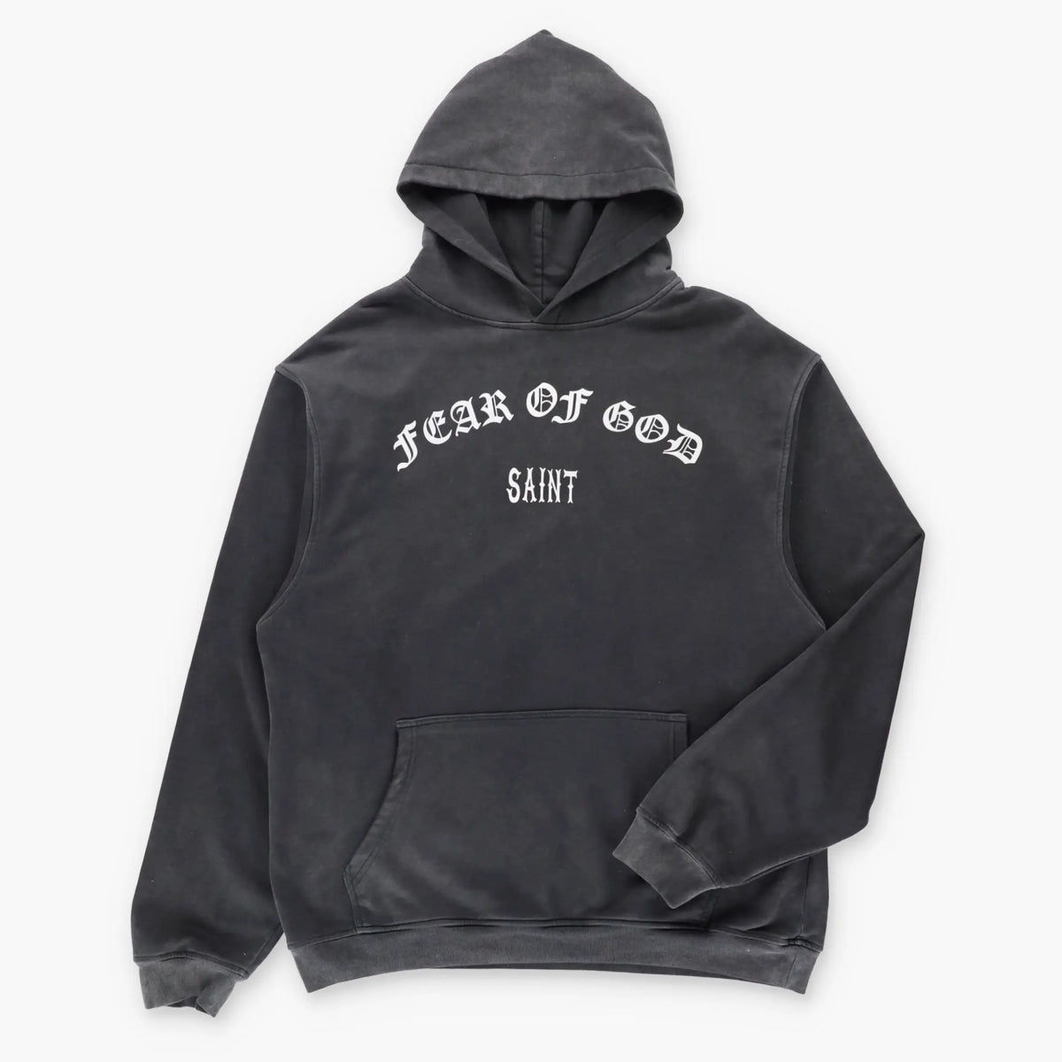 Vintage SAINT MICHAEL "Fear Of God" Crucifixion Black Hoodie Sweatshirt (L-XL) ***COCO Vintage Sole Melbourne