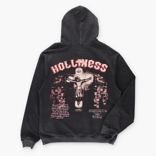 Vintage SAINT MICHAEL "Fear Of God" Crucifixion Black Hoodie Sweatshirt (L-XL) ***COCO Vintage Sole Melbourne