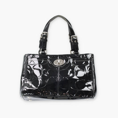 Vintage COACH 14413 Signature Embossed Patent Leather Shoulder Bag Vintage Sole Melbourne