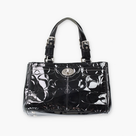 Vintage COACH 14413 Signature Embossed Patent Leather Shoulder Bag Vintage Sole Melbourne