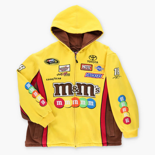 Vintage M&Ms x NASCAR Logo Patch Kyle Busch Hoodie Sweatshirt (M-L) ***COCO Vintage Sole Melbourne