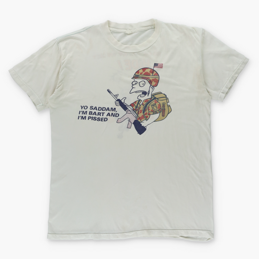 Bart Simpson "Yo Saddam" Single Stitch Double Sided T-Shirt (L)