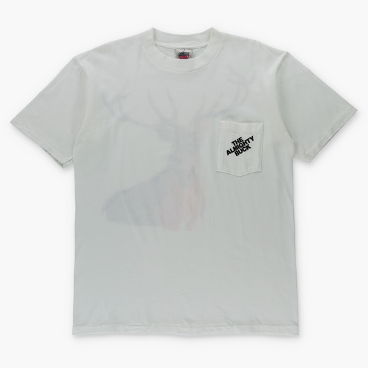 Bucks Cigarettes "The Almighty Buck" Front Pocket Deer Graphic Single Stitch TShirt USA Made (L-XL)