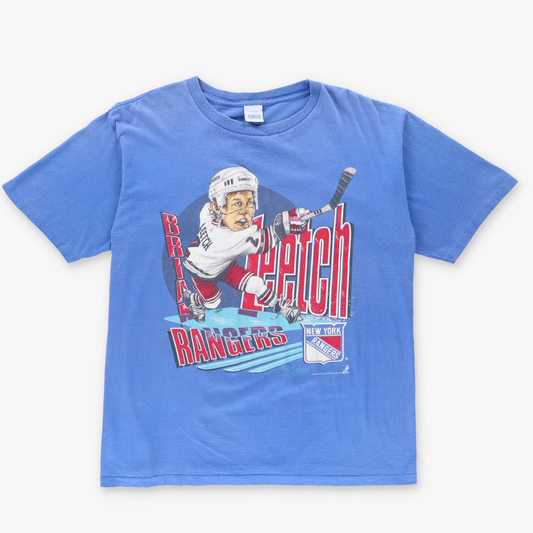 New York Rangers 1990 Brian Leetch Graphic Ice Hockey T-Shirt (L-XL)