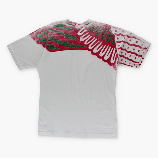UMBRO Mexico Painted Pattern White & Red Soccer T-Shirt (L)
