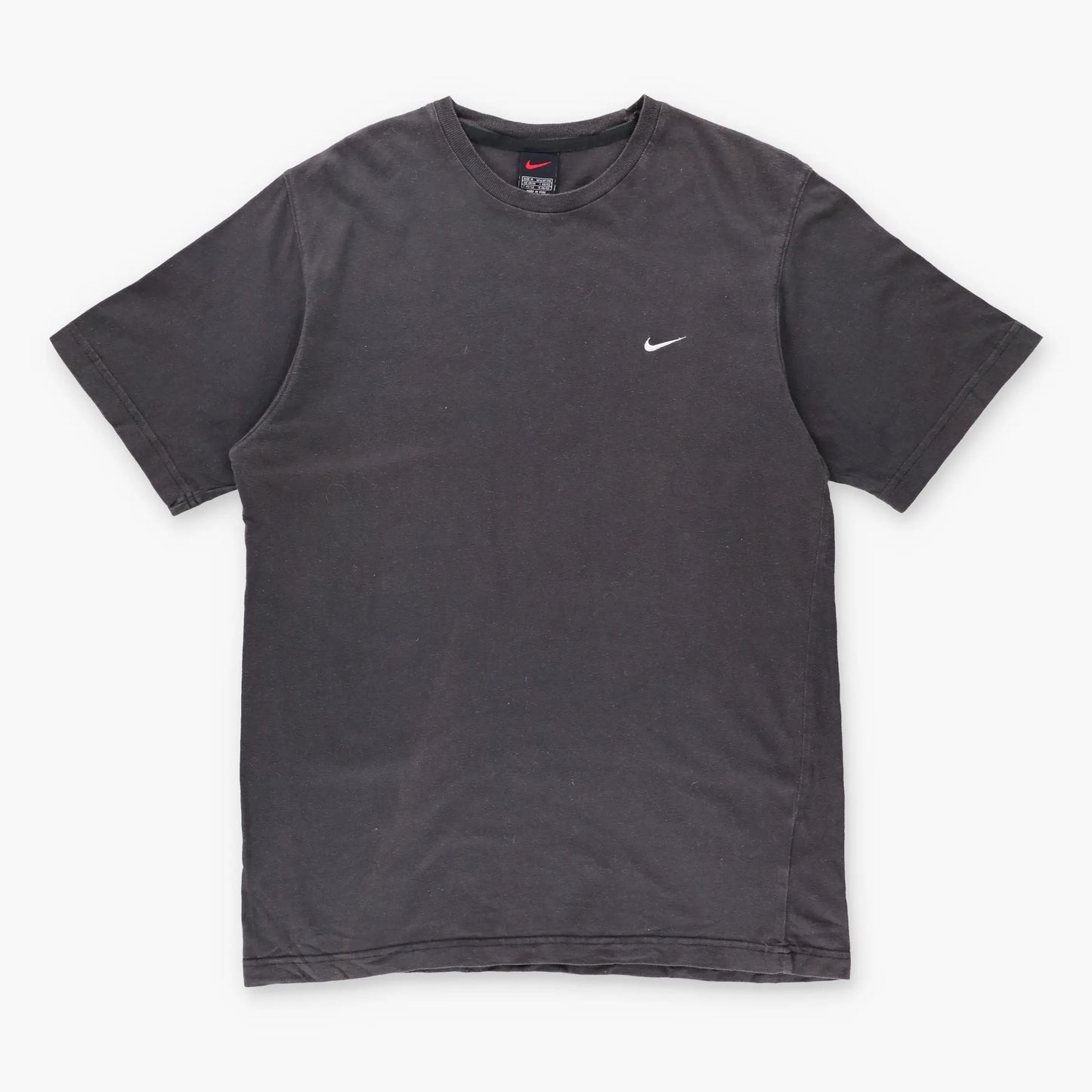 NIKE Embroidered Swoosh Logo Grey & White T-Shirt (M) - Vintage Sole Melbourne