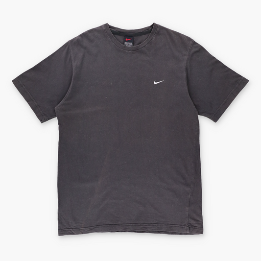 NIKE Embroidered Swoosh Logo Grey & White T-Shirt (M)