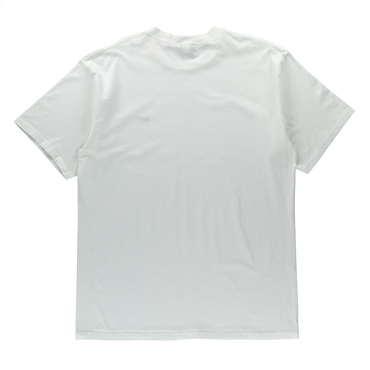 NIKE White & Black Embroidered Swoosh Logo Classic T-Shirt (L)