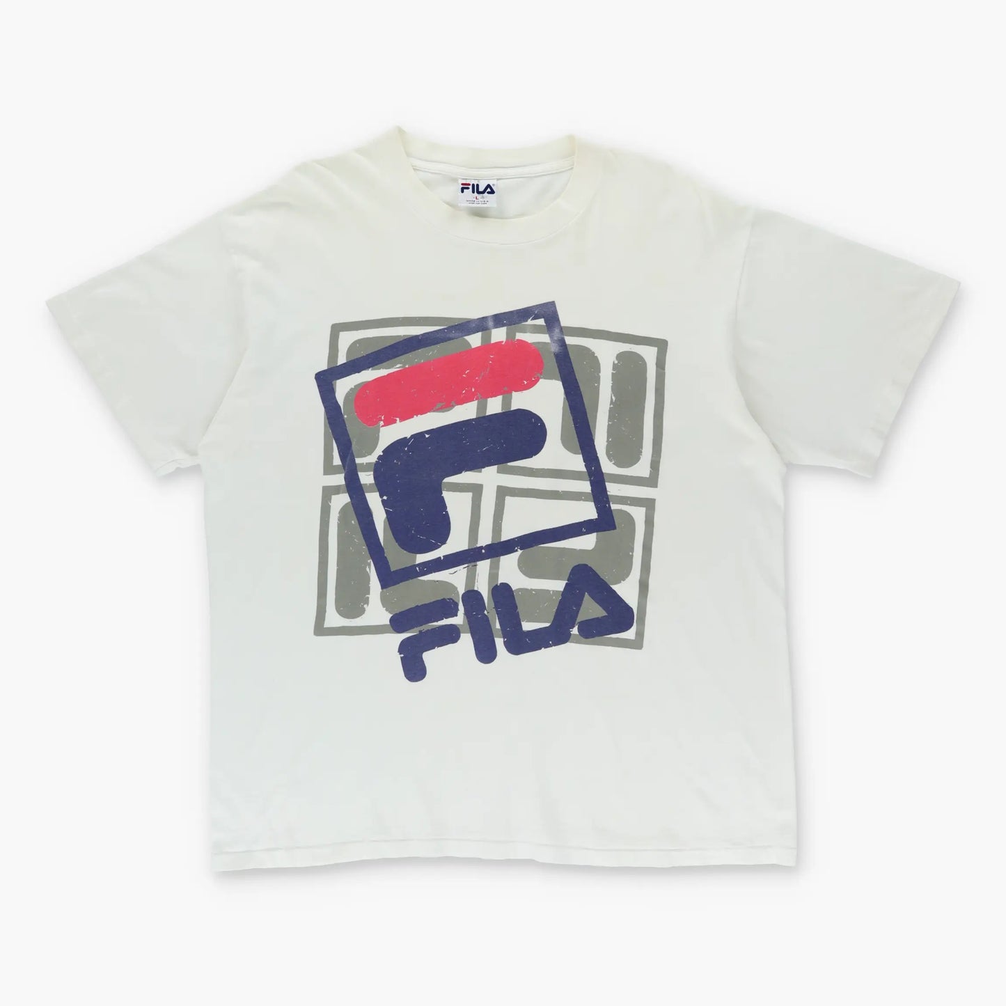 FILA Stamped Logo Single Stitch Tee USA Made (L) Vintage Sole Melbourne