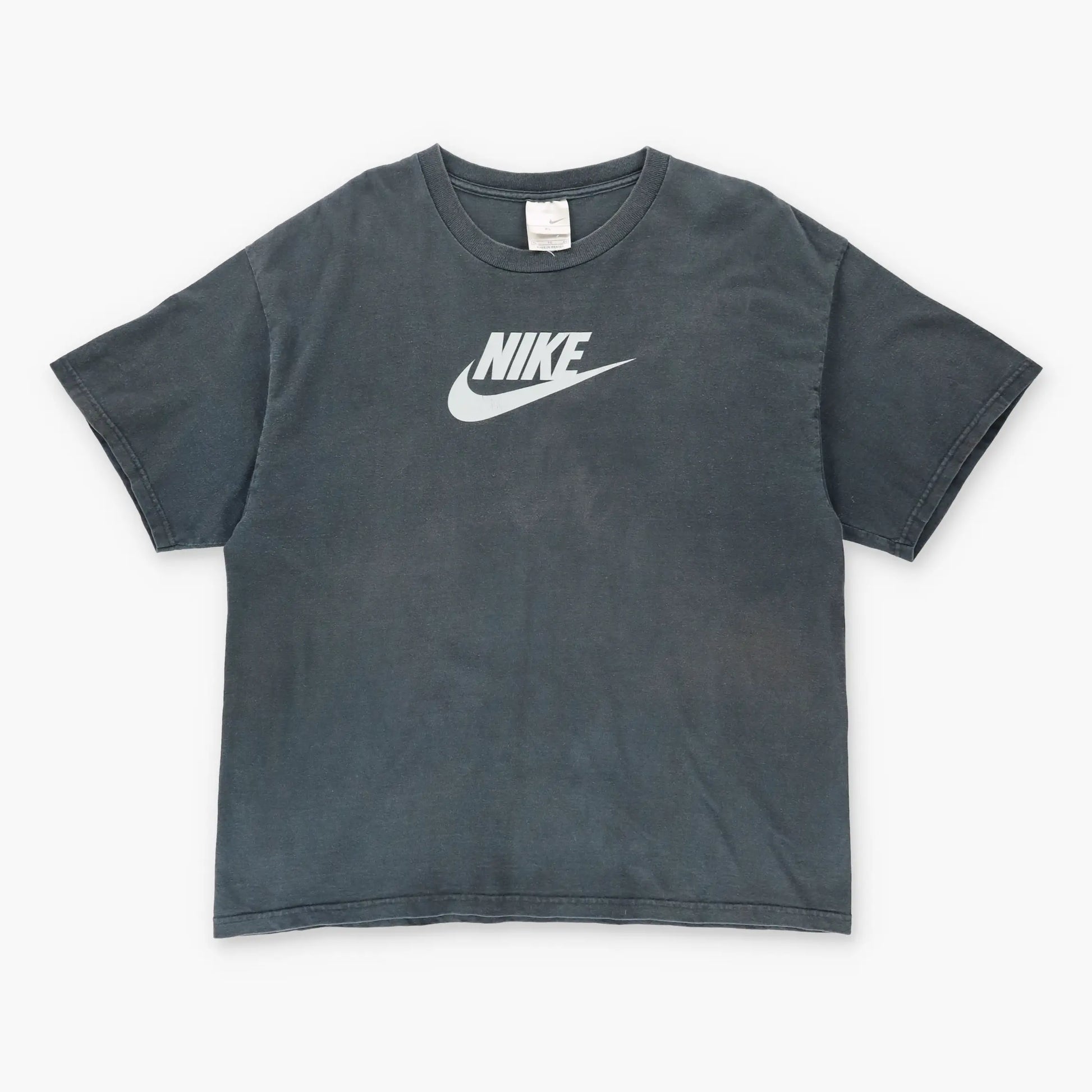 NIKE Logo Grey & Black Mexico Made Swoosh Tee (L-XL) Vintage Sole Melbourne