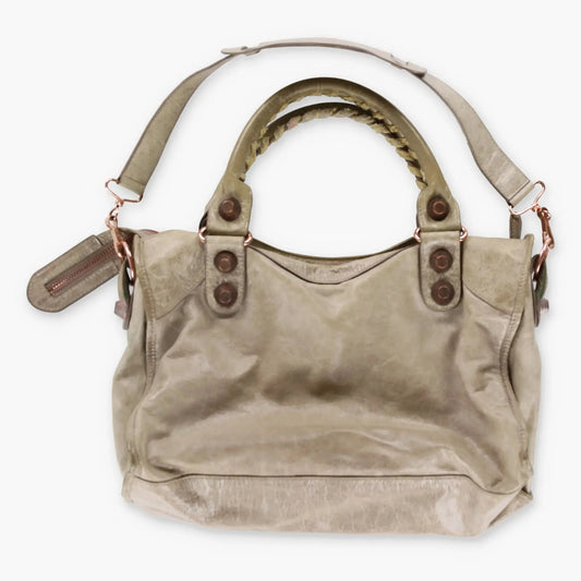 BALENCIAGA Agneau Giant Beige & Rose Gold City Bag Vintage Sole Melbourne