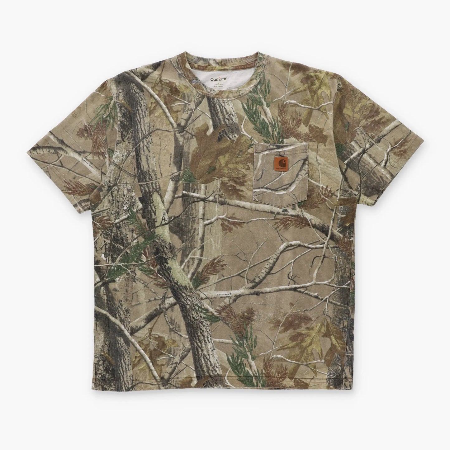 CARHARTT x REALTREE Camo Logo Patch Front Pocket T-Shirt (L) ***COCO Vintage Sole Melbourne