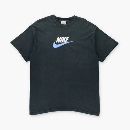 NIKE Big Blue Centre Swoosh Logo Classic Black T-Shirt (L) ***COCO Vintage Sole Melbourne