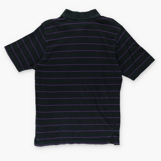 SOUTH POLE Y2K Stripe Black & Purple Graphic Polo Tee (L-XL)