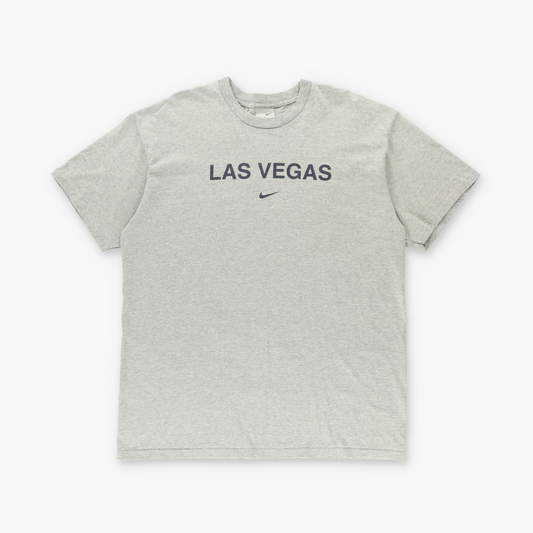 NIKE Las Vegas Heather Grey & Black Swoosh Logo Tee (XL)