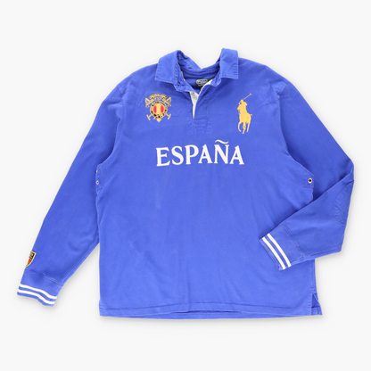 Vintage POLO RALPH LAUREN "ESPAÑA" Custom Fit Rugby Jersey Sweatshirt (XXL) Vintage Sole Melbourne