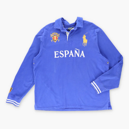 Vintage POLO RALPH LAUREN "ESPAÑA" Custom Fit Rugby Jersey Sweatshirt (XXL)
