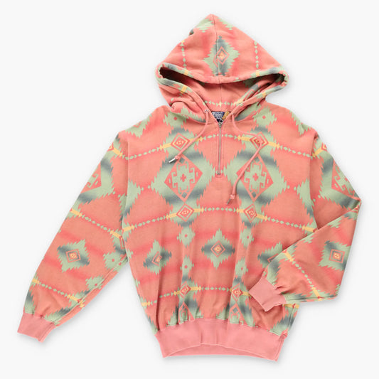 Vintage POLO RALPH LAUREN Aztec South Western Salmon Pink Quarter Zip Sweatshirt (M)