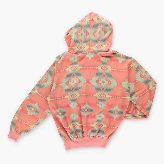 Vintage POLO RALPH LAUREN Aztec South Western Salmon Pink Quarter Zip Sweatshirt (M)