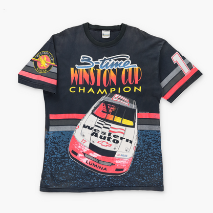 Darrell Waltrip NASCAR 1993 Double Sided USA Made Black & Neon Orange Tee (XL)