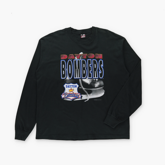 Daytona Bombers Ice Hockey 1995 BEST FRUIT OF THE LOOM Long Sleeve Tee USA Made (XXL)