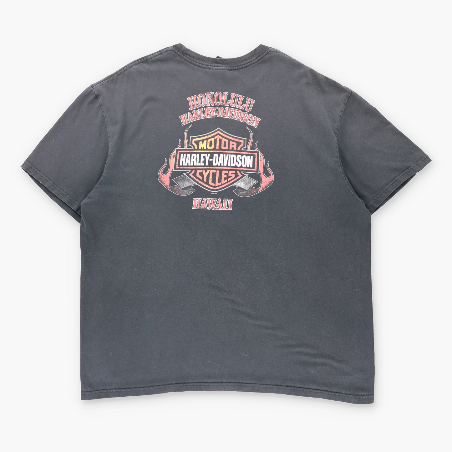 Vintage HARLEY DAVIDSON Skull Flame Black T-Shirt *Aubs Vintage Sole Melbourne