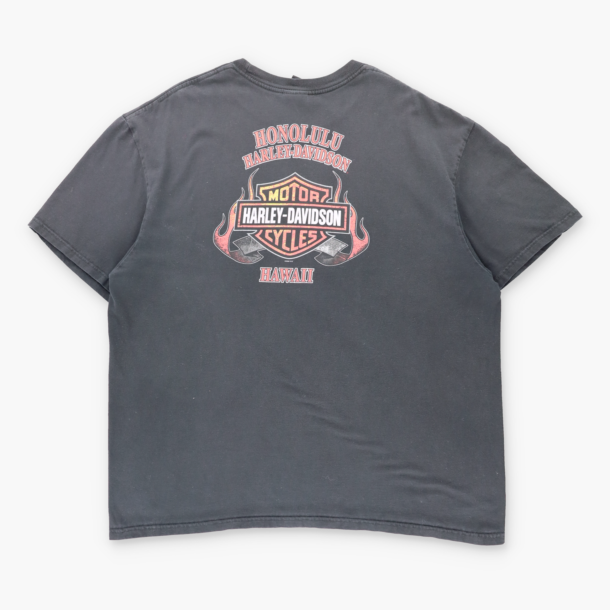 Vintage HARLEY DAVIDSON Skull Flame Black T-Shirt *Aubs Vintage Sole Melbourne