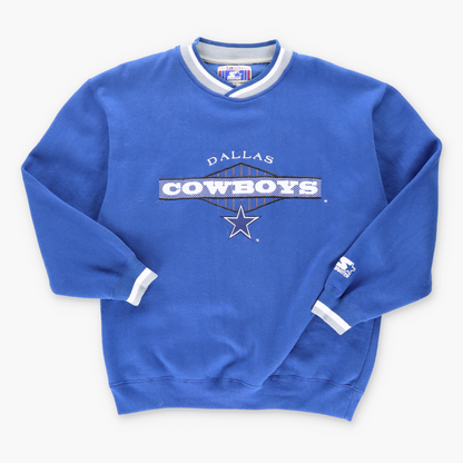 Vintage COWBOYS Dallas Embroidered Blue Sweatshirt (L) *Aubs Vintage Sole Melbourne