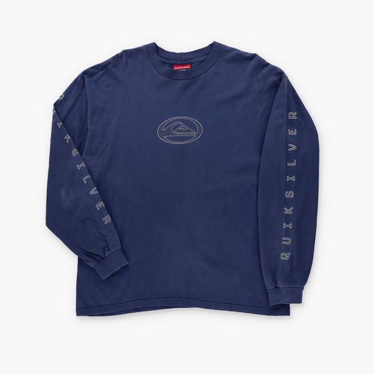 QUIKSILVER Logo Graphic Classic Blue Long Sleeve T-Shirt (L)