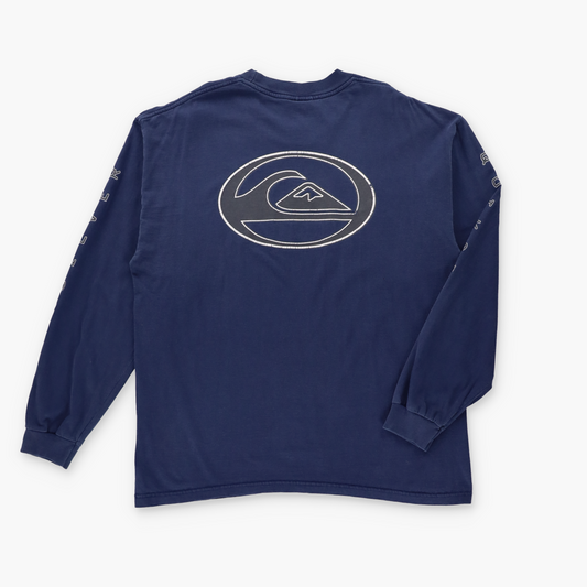 QUIKSILVER Logo Graphic Classic Blue Long Sleeve T-Shirt (L)