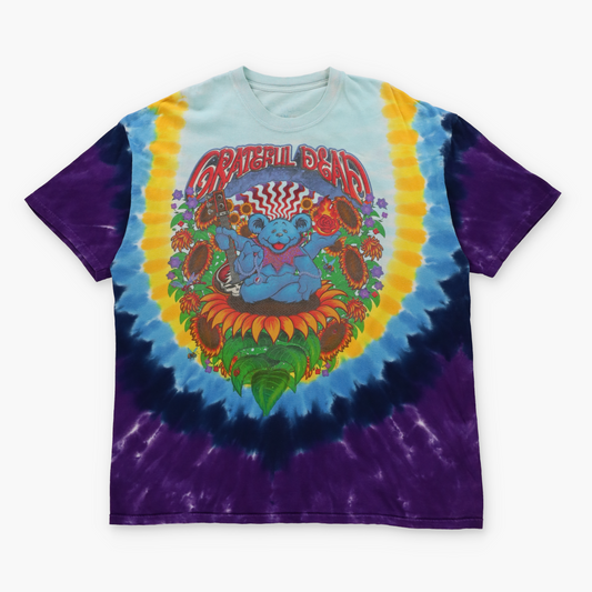 LIQUID BLUE Grateful Dead Tie Dye Inspiration Guru Bear T-Shirt (XXL TALL)