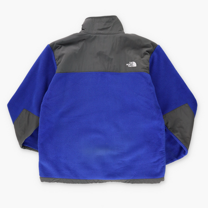 THE NORTH FACE Embroidered Logo Blue & Grey Fleece Zip Up Jacket (XL)