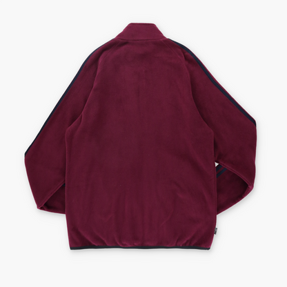ADIDAS Embroidered Logo Fleece Maroon & Black Zip Up Jacket (M)