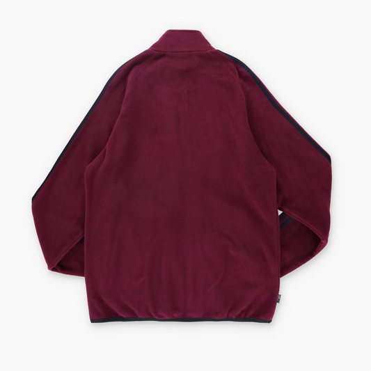 ADIDAS Embroidered Logo Fleece Maroon & Black Zip Up Jacket (M)