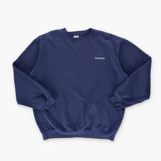 CARHARTT Embroidered Logo Navy & White 50/50 Sweatshirt (L)